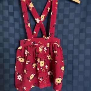 Girls Suspender Floral Skirt